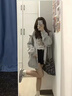 趣米樂早秋季新款連帽衛(wèi)衣外套女裝韓系慵懶風(fēng)小個(gè)子寬松長(zhǎng)袖開衫上衣服 淺灰色（薄款） L 曬單實(shí)拍圖