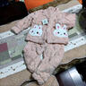 帕皮猴女童睡衣秋冬季套裝法蘭絨加厚珊瑚絨新款兒童家居服套裝寶寶女孩 粉紅色 100碼建議2-3歲（身高90左右） 曬單實(shí)拍圖