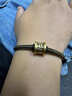 豐全珠寶回形紋黃金手鏈男士轉運珠手環(huán)足金999國潮黑金男女款首飾禮物潮 【回形紋】+（純黑色）鋼絲繩 曬單實(shí)拍圖