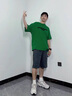 柏銘臣工裝牛仔短褲男夏季薄款潮牌寬松直筒五分褲美式復古水洗休閑褲子 藍色 L【建議120-135斤】 曬單實(shí)拍圖