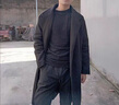 AEMAPE日系風(fēng)衣男過(guò)膝長(cháng)款加厚保暖呢大衣男潮男士寬松呢外套毛呢子韓版 黑色(加棉款) L (適合130-145斤) 曬單實(shí)拍圖