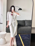J-ME夏季小西裝女主持人連衣正裝裙職業(yè)套裝西服外套美容珠寶店工作服 白色連衣 L 曬單實(shí)拍圖