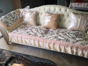 寶躍歐式沙發(fā)墊坐墊子皮防滑四季通用蕾絲大花雪尼爾美式復古沙發(fā)靠背 雅圖/米色/裙邊款 坐墊90*180含20下垂 曬單實(shí)拍圖