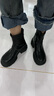 大東粗跟短靴女2025年冬季新款時(shí)尚圓頭后拉鏈粗跟短靴女鞋0680 黑色 39 曬單實(shí)拍圖