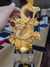 RWTW騰飛擺件辦公室裝飾工藝品金龍新年吉祥物2024年定制禮物 合金騰龍 【方形水晶】 禮盒裝 曬單實拍圖
