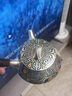 琨德造物銀茶壺茶杯套裝金銀錯(cuò)茶壺泡茶器高檔送禮鎏銀旅行功夫茶具送禮物 1鎏銀饕餮側(cè)把壺+2直口杯 1件 曬單實(shí)拍圖