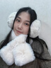 雪倫朵圍脖女冬季毛絨加厚護頸保暖圍巾女韓版百搭學(xué)生交叉毛領(lǐng)套裝 2件套【圍脖+耳罩】 曬單實(shí)拍圖