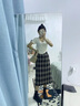 潮牌Avmko半身裙女2022秋冬顯瘦高腰復(fù)古格子開叉毛呢直筒裙中長(zhǎng)款a字一步包臀裙 卡其色 均碼 88-120斤左右 曬單實(shí)拍圖