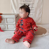 Shining Moment丨金玉滿堂 嬰兒連體衣春秋寶寶紅色滿月長袖爬服百天周歲禮服 純棉新中式連體衣（不含發(fā)帶） 80cm 曬單實(shí)拍圖