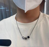 安普里奧·阿瑪尼（Emporio Armani）阿瑪尼黑色小蠻腰項鏈男士潮嘻哈古巴鏈?zhǔn)フQ節(jié)生日禮物送男友 EGS2383020易烊千璽同款 曬單實拍圖