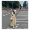 熒蒂（YINGDI）連衣裙套裝女2025夏季新款奶系穿搭小個(gè)子襯衫背帶裙兩件裝套裙子 背帶裙 S 曬單實(shí)拍圖