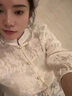 AEMAPE復古新中式蕾絲襯衫女夏2025新款法式氣質(zhì)國風百搭顯瘦打底衫上衣 米白色 L (105-115斤拍) 曬單實拍圖