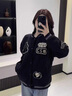 凱瑞姆科羅棒球服男美式高街刺繡春秋新款潮牌百搭夾克修身歐美嘻哈外套 黑色 XL 曬單實拍圖