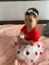 Auro Mesa女童連衣裙夏季寶寶裙子兒童公主裙禮裙短袖紅色愛心周歲生日禮裙 紅色 100cm/3T 曬單實(shí)拍圖