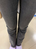 妙奕嘉微喇復(fù)古牛仔褲女褲子夏季2025新款直筒闊腿褲女褲喇叭褲修身顯瘦煙灰色毛邊微喇褲M 【建議95-105斤】 曬單實拍圖