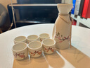 御壺堂日式櫻花復古清酒具陶瓷分酒器小酒盅白酒杯日式燒酒壺黃酒喝酒杯 清酒白瓷1壺6杯【春色】帶塞 曬單實(shí)拍圖