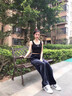 吊帶背心女吊帶背心女薄款外穿美背修生短款上衣黑色百搭打底衫潮 白色-字母1 M95-105斤 黑色-月亮 S95斤以?xún)?曬單實(shí)拍圖