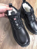 100%真皮羊毛棉鞋男冬季保暖加絨加厚高幫雪地靴防滑防水爸爸棉鞋 665黑色 39 曬單實(shí)拍圖