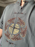 寶財羊中老年唐裝男爸爸夏季套裝中山裝中國風太極服老人衣服居士服漢服 曬單實拍圖