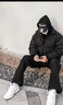 gxmy羽棉絨服男士棉衣休閑套裝冬季新款一套潮流搭配衣服男裝三件套 黑棉衣+白衛衣+01工裝褲 加絨衛 XL 曬單實(shí)拍圖