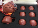 茶風(fēng)尚 宜興紫砂壺石瓢壺套裝全手工大紅袍功夫茶具泡茶壺描24k金送禮品 曬單實(shí)拍圖