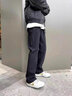 純黑色修身牛仔褲男款江浙滬穿搭褲子高街vibe美式寬松直筒微喇褲 黑色【高品質(zhì)牛仔布】 S 曬單實(shí)拍圖