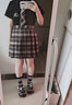 迪士尼（Disney）jk服套裝格裙版原創(chuàng  )學(xué)院風(fēng)全套女童暗黑系百褶裙夏季校供感 極夜之歌+謎兔黑短+小領(lǐng)帶 均碼 L 曬單實(shí)拍圖