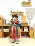幼歌（YOUGE）嬰幼兒季新中式國風(fēng)連衣裙甜美可愛(ài)玉兔牡丹刺繡漢服裙 綠柳紅花 80 cm 曬單實(shí)拍圖