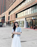 艾珠兒（Aizhuer）連衣裙夏裝女茶系穿搭減齡鹽系網(wǎng)紅氣質(zhì)高級感法式背心裙子女夏天 灰藍(lán)開衫+白色背心裙 M 曬單實(shí)拍圖