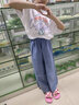 藍(lán)貝妮童裝女童套裝夏季兒童衣服洋氣服裝闊腿褲短袖中大童女裝女孩夏裝 白色字母 150 碼建議身高140CM 曬單實(shí)拍圖