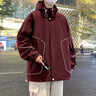 NASA RHUDE春季棒球服外套男秋冬夾克連帽潮流衣服男裝情侶裝休閑夾克男秋裝 酒紅 XL (建議體重140-160斤) 曬單實拍圖