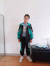 卡兔藍貓男童套裝春秋季中大童裝男外套休閑褲三件套男孩衣服兒童運動(dòng)套裝 湖綠色(外套+褲子) 140 曬單實(shí)拍圖