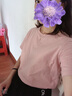 谷卓詩(shī) 圓領(lǐng)簡(jiǎn)約百搭純色短袖T恤女棉質(zhì)半袖體恤衫2025夏裝新款 粉色 S 曬單實(shí)拍圖
