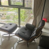艺术女神 单人沙发 Eames伊姆斯躺椅设计师单椅真皮北欧沙发椅子单人可躺 [黑色,头层真皮]躺椅+脚踏 胡桃木色背板 实拍图