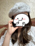 槿城兔毛貝雷帽女秋冬季韓版顯臉小保暖蓓蕾畫(huà)家帽大頭圍毛絨帽子272h 灰色 M（56—58cm） 曬單實(shí)拍圖