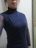 筱嵐2022秋季韓版薄款網(wǎng)紗長袖高領(lǐng)打底衫女春秋 藏青色 L 曬單實拍圖