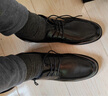 老人頭皮鞋男春秋季商務(wù)休閑男鞋牛皮小碼商務(wù)特大碼系帶中老年爸爸鞋 黑色 48 曬單實(shí)拍圖