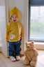 幼歌（YOUGE）嬰幼兒全棉森系毛衣開(kāi)衫2024春季新款兒童上衣潮 鵝黃 90 cm 曬單實(shí)拍圖