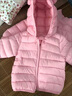 寧悠羽絨棉服嬰兒分體新款兒童棉服套裝輕薄寶寶男女童內膽褲子二件套 粉紅色（套裝） 90 cm 曬單實(shí)拍圖