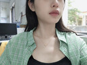 Eoth18K金一路一鹿有你項鏈女生鎖骨鏈彩金鉆石吊墜送女友生日禮物 18K金一路有你鉆石項鏈+證書 曬單實拍圖
