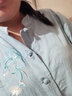 SE.PSTP素訂高端棉麻女2022新款中國風(fēng)刺繡襯衫復古盤(pán)扣長(cháng)袖立領(lǐng)茶服寬松 淺藍色 L 【105-120斤】 曬單實(shí)拍圖