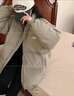 燦圖韓版刺繡棉服女裝秋冬季棉襖小眾保暖加厚面包服小個子上衣外套潮 綠色 L 【建議100斤到120斤】 曬單實拍圖
