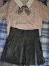 瑪嬌媚（Majiaomei）jk制服連衣裙套裝女裝2025年新款學(xué)院風(fēng)小個子穿搭襯衣百褶短裙子 襯衣+百褶裙+領(lǐng)結(jié) XL 曬單實拍圖