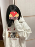 妙奕嘉加絨衛(wèi)衣女秋冬女士潮流連帽灰色外套衣服女裝秋季保暖上衣女學(xué)生 灰色百搭狗狗連帽衛(wèi)衣【加絨】 M 【建議75-95斤】 曬單實拍圖