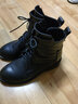 敏蔻秋冬新款牛皮馬丁靴女英倫風(fēng)小皮鞋原宿風(fēng)系帶粗跟短靴女潮流 短絨內里 38 曬單實(shí)拍圖