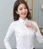 HTBT 方領(lǐng)職業(yè)白襯衫女長(cháng)袖氣質(zhì)工作服上班面試正裝春秋修身襯衣 暗扣白色 3XL 曬單實(shí)拍圖