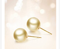 meluxe18K金海水珍珠耳釘南洋金珍珠耳飾 送女友送老婆新年禮物 【香檳金-微微瑕】10-10.5mm 曬單實(shí)拍圖