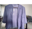 皮爾卡丹（pierre cardin）棉麻襯衫女2025夏季新款刺繡氣質(zhì)亞麻開(kāi)衫休閑寬松七分袖苧麻上衣 紫色上衣 XL (建議120-130斤) 曬單實(shí)拍圖