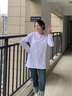 嘉麗薇打底衫女秋冬季新款長(cháng)袖t恤寬松加絨遮肉休閑內搭基礎中長(cháng)款上衣 白色（常規） M 曬單實(shí)拍圖