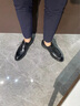 TOP GLORIAbilide內(nèi)增高男鞋時尚通勤工作皮鞋男8cm商務(wù)正裝棕色休閑鞋子男 8cm增高黑色92191 37 曬單實拍圖